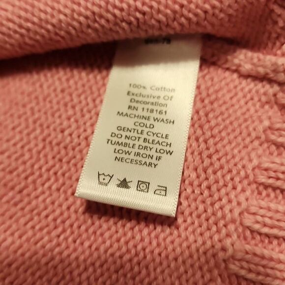 Quacker Factory Pink Zip Front Cardigan Rhinestone Embellished Denim Pockets Siz - Picture 8 of 9